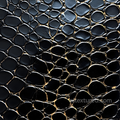 Black Reptile Skin Seamless Texture with Glossy Scale Patterns seamless Skin PBR texture