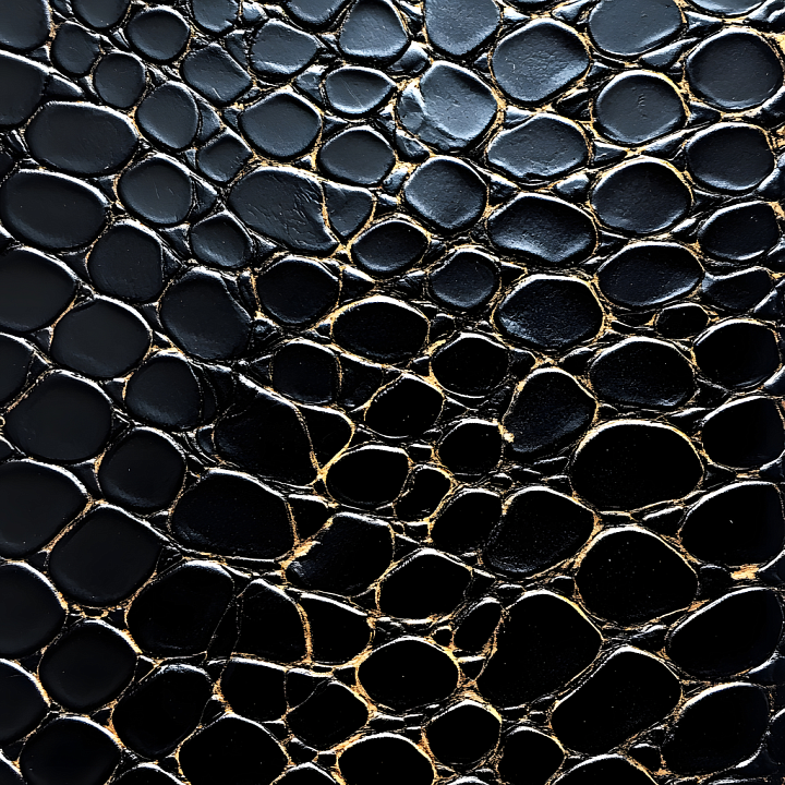 Black Reptile Skin with Glossy Scale Patterns seamless PBR texture preview