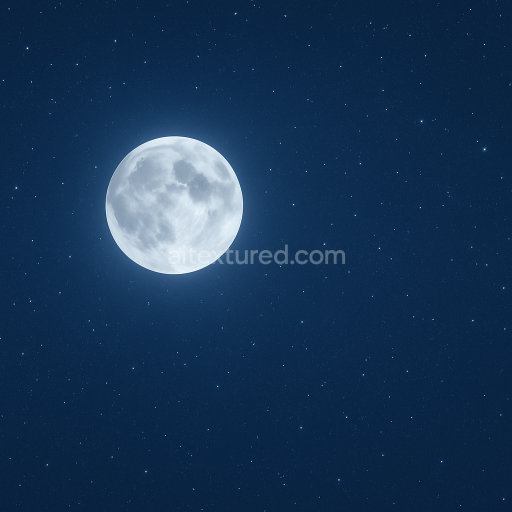 Seamless 8k PBR 3d texture of full moon night sky with clear starry background and subtle moonlight
