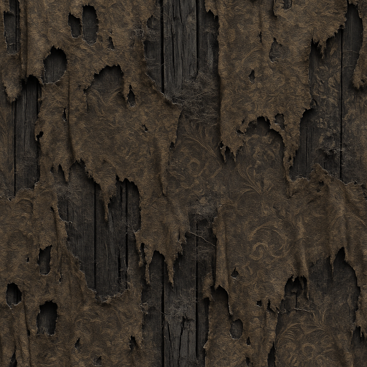 Burnt Fabric With Charred Wood And Ash Residue For Horror seamless PBR texture preview