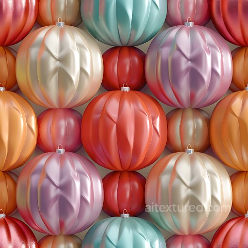 Inflated PBR Texture with Glossy Satin Balloon Pattern in Multicolor seamless Inflated PBR texture