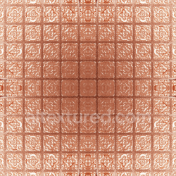 seamless Seamless Copper Metal PBR Texture Featuring Ornate Decorative Pattern texture 8k free download PBR