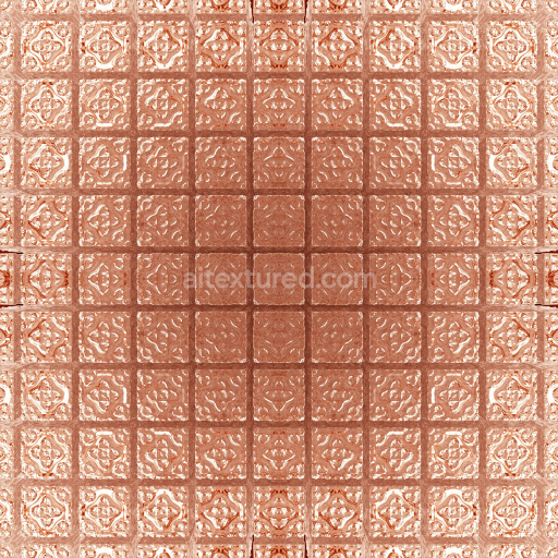 Preview — Seamless Copper Metal PBR Texture Featuring Ornate Decorative Pattern