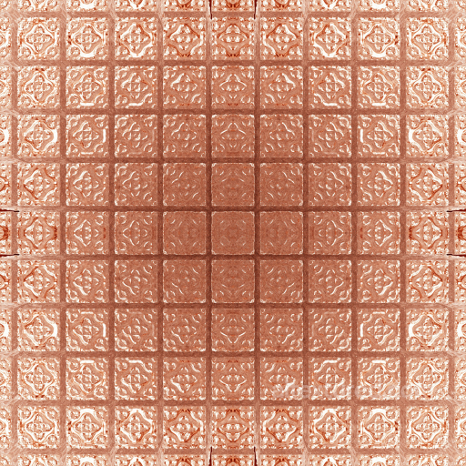 Seamless Copper Metal PBR Texture Featuring Ornate Decorative Pattern seamless Metal PBR texture