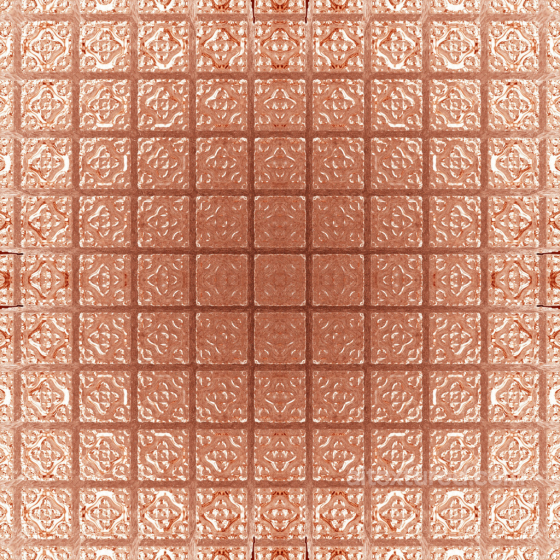Seamless Copper Metal PBR Texture Featuring Ornate Decorative Pattern Metal texture preview