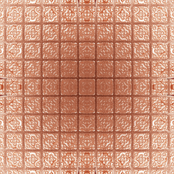 Copper Metal Featuring Ornate Decorative Pattern seamless PBR texture preview