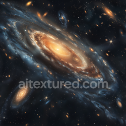 seamless Seamless 3D Space PBR Texture Featuring Spiraling Galaxy Clusters with Warm and Cool Hues texture 8k free download PBR