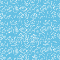 seamless Seamless 3D PBR texture of white Easter egg outlines on blue background texture 8k free download PBR