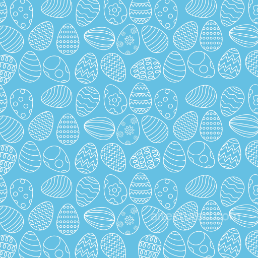 Of White Easter Egg Outlines On Blue Background seamless All Easter Digital paper PBR texture
