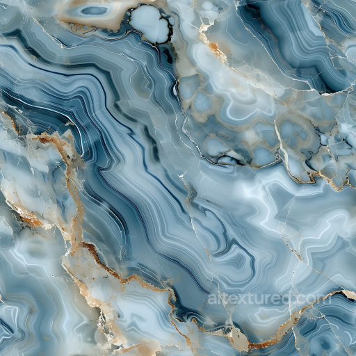 Blue Savoy Marble PBR Texture with Polished Layered Veins seamless Marble PBR texture