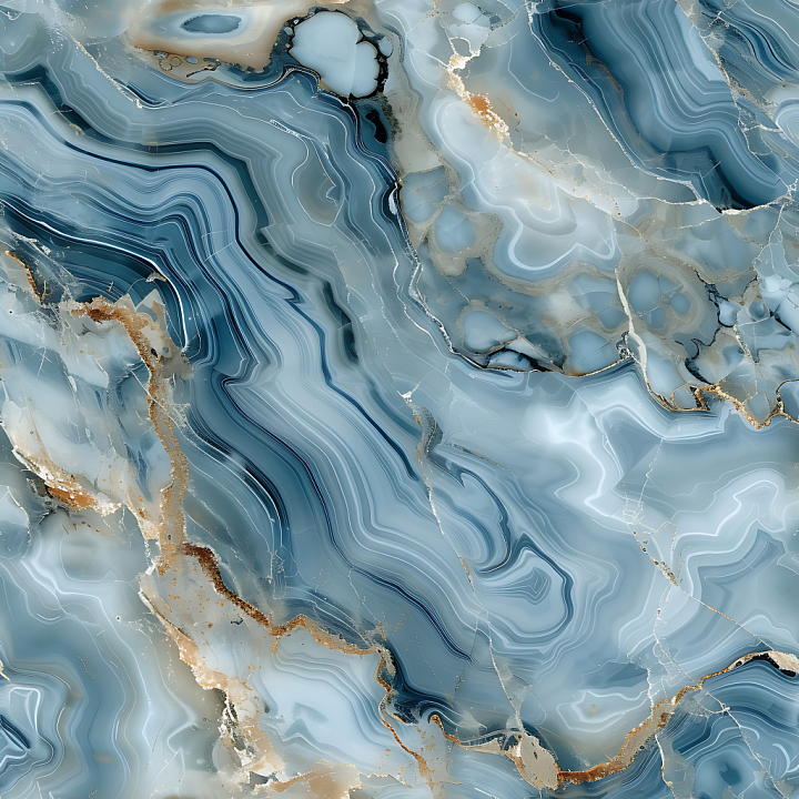 Blue Savoy Marble with Polished Layered Veins seamless PBR texture preview