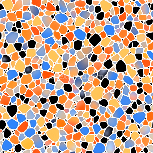 Seamless 3D Mosaic PBR Texture of Colorful Terrazzo Chips with Bright Matte Finish texture preview