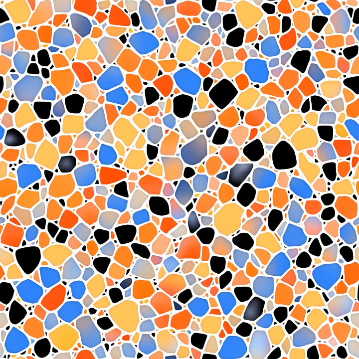 Mosaic of Colorful Terrazzo Chips with Bright Matte Finish seamless PBR texture preview