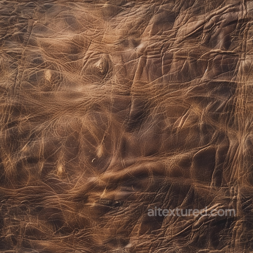 Distressed Brown Leather PBR Texture with Aged Wrinkles and Creases seamless Leather PBR texture