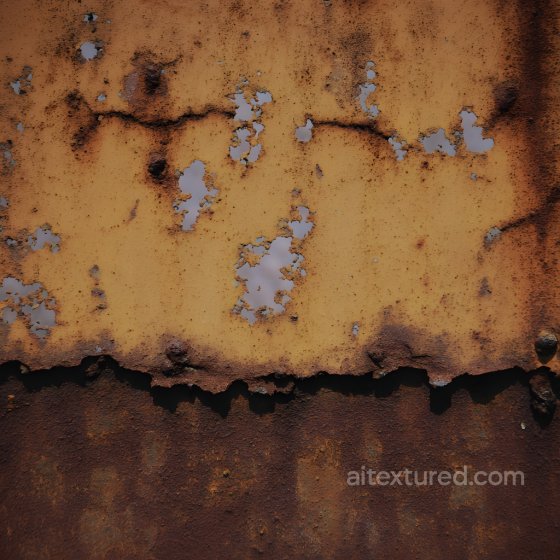Rusted Metal PBR Texture with Yellow Paint and Corrosion Holes Rust texture preview