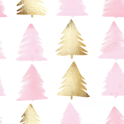 All Christmas Digital paper Texture of Pink and Gold Stylized Christmas Trees on White Ba… seamless All Christmas Digital paper PBR texture