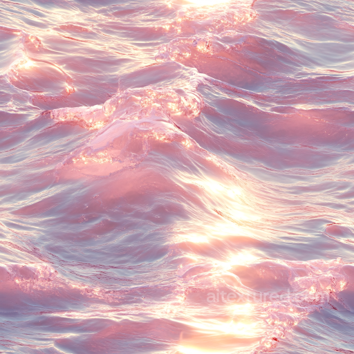 Water PBR Texture with Dreamy Pink and Golden Highlights seamless Water PBR texture