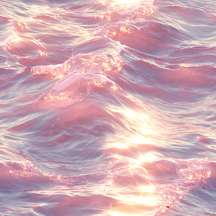 Water with Dreamy Pink and Golden Highlights seamless PBR texture preview