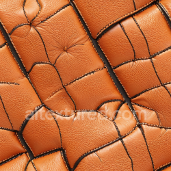 seamless Seamless 3D PBR Quilted Orange Leather Upholstery Texture with Detailed Stitching texture 8k free download PBR