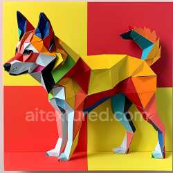 seamless Seamless 3D PBR Texture of Colorful Geometric Origami Dingo Pattern texture 8k free download PBR