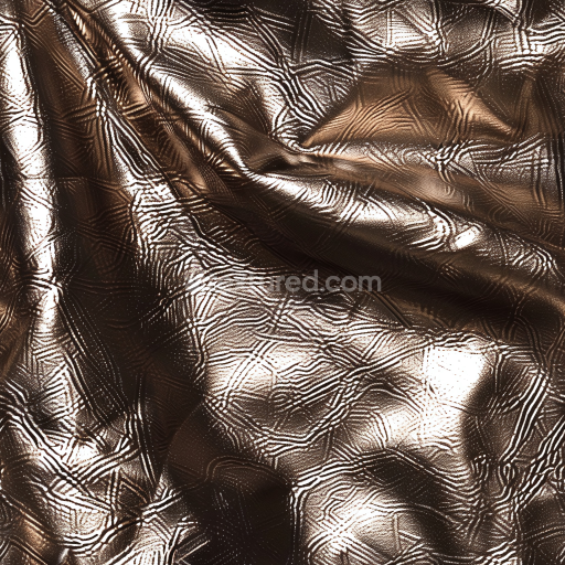 Seamless Glossy Metallic Brown Leather PBR Texture with Geometric Embossed Grain