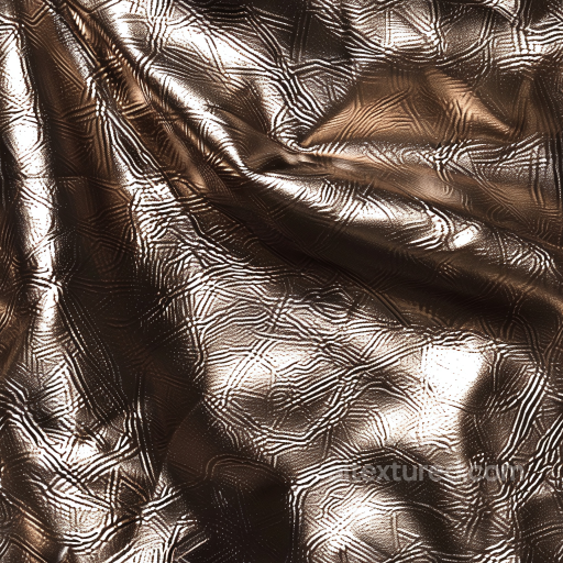 Seamless Glossy Metallic Brown Leather PBR Texture with Geometric Embossed Grain seamless Leather PBR texture