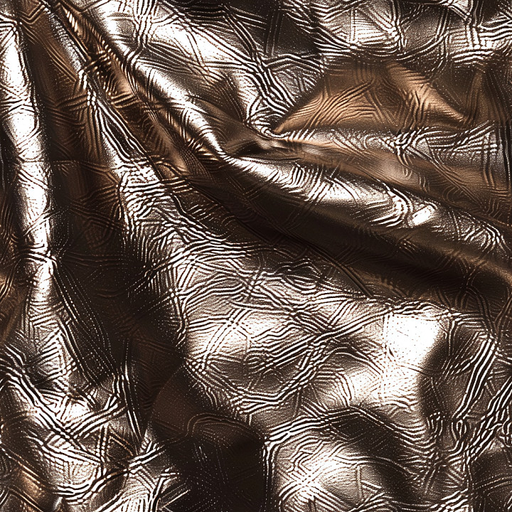 Glossy Metallic Brown Leather with Geometric Embossed Grain seamless PBR texture preview