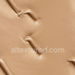 seamless Seamless 3D Beige Grainy Leather PBR Texture with Stitched Padded Details texture 8k free download PBR