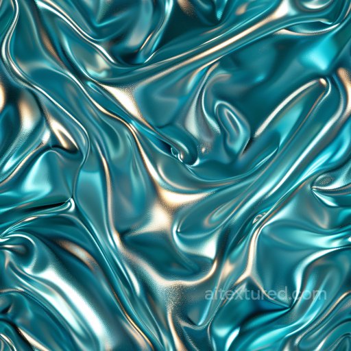 Seamless 3D PBR Texture of Glossy Iridescent Blue Wrinkled Surface texture preview