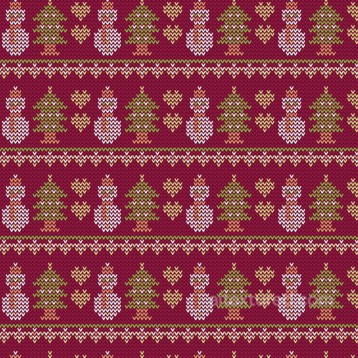 Christmas Knit Fabric Texture With Snowmen And Trees seamless All Christmas Digital paper PBR texture