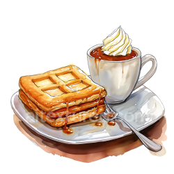 seamless Breakfast Illustration Featuring Argentinian Facturas Pastries & Dulce de Leche Coffee texture 8k free download PBR
