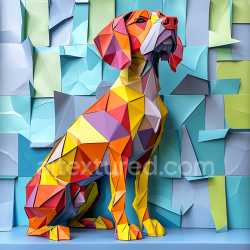 seamless Seamless 3D PBR Low-Poly Texture of Bavarian Mountain Hound in Origami Style texture 8k free download PBR