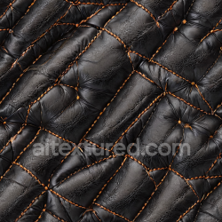 seamless Seamless 3D PBR Texture of Black Distressed Stitched Leather with Quilted Patches texture 8k free download PBR
