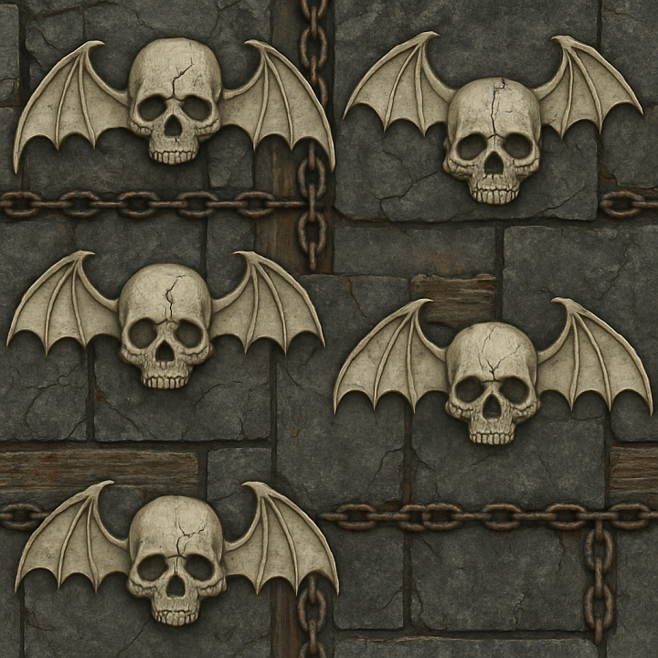 Bat Wings With Bone White And Skull Cracks Detail seamless PBR texture preview