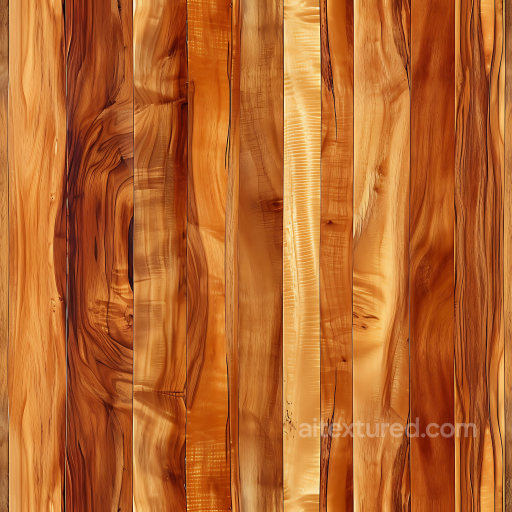 Cherry Wood PBR Texture with Polished Grain and Warm Toned Planks seamless Wood PBR texture