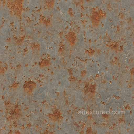 Surface Rust And Metal Scratches With Rust Streaks And Metal Dents For Corroded Metal seamless Decals PBR texture