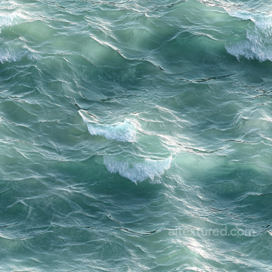 Water PBR Texture of Realistic Ocean Surface with Dynamic Foam and Gentle Waves Water texture preview