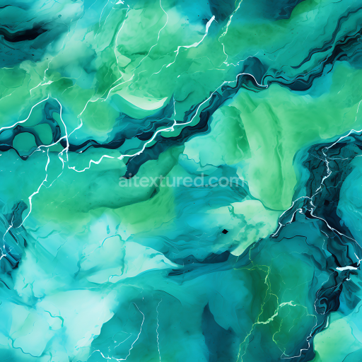 Seamless 3D PBR Marble Texture with Green and Blue Organic Vein Pattern