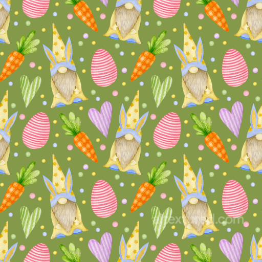 Digital Paper Texture with Watercolor Easter Gnomes and Pastel Eggs seamless All Christmas Digital paper PBR texture