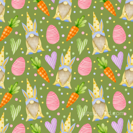 Digital Paper Texture with Watercolor Easter Gnomes and Pastel Eggs All Christmas Digital paper texture preview