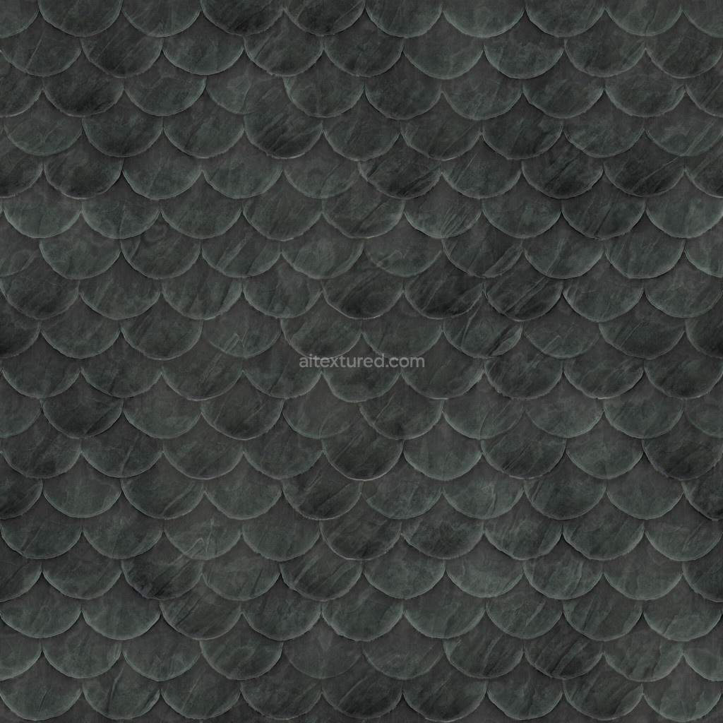 Seamless dark roofing tiles PBR texture