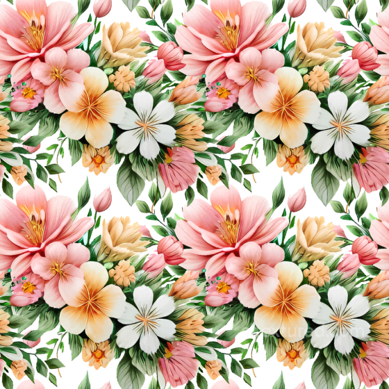 Fabric Texture Featuring Pink, Peach, and White Floral Pattern Floral texture preview