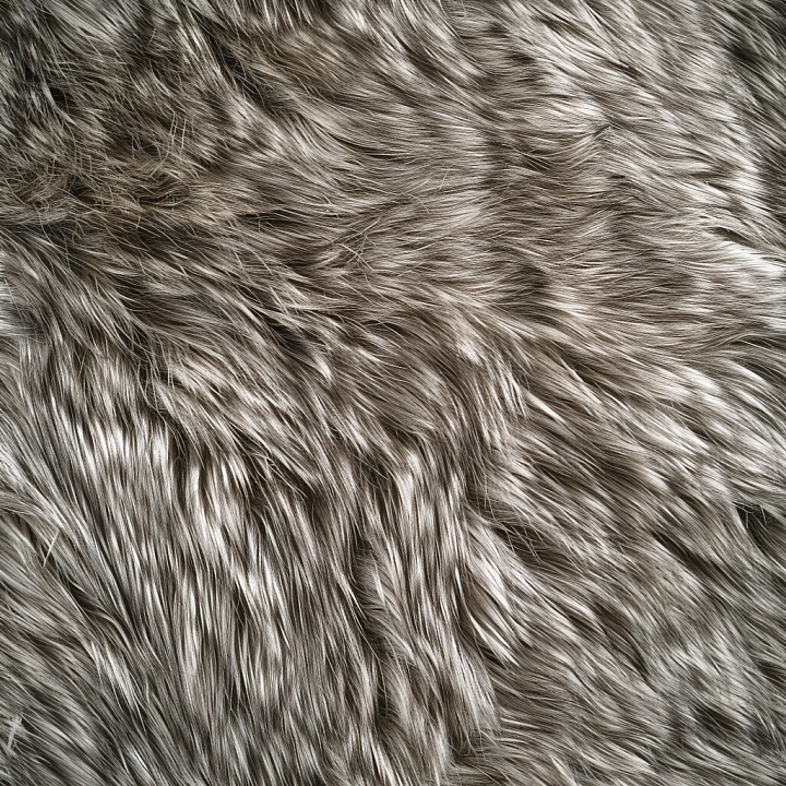 Long Fur Leather With Natural Gray And Beige Tones seamless PBR texture preview