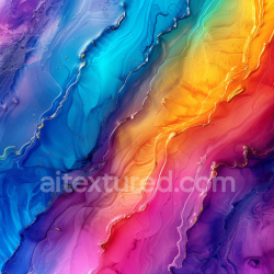 seamless Seamless 3D Alcohol Ink PBR Texture Featuring Rainbow Fluid Waves and Gold Veining texture 8k free download PBR