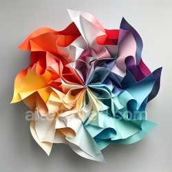 seamless Seamless 3D PBR Texture Featuring Multicolored Origami-Style Paper Folds texture 8k free download PBR