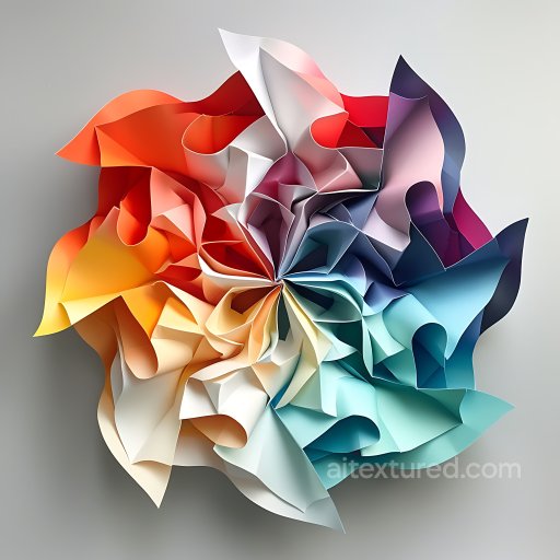 Animal - Seamless 3D PBR Texture Featuring Multicolored Origami-Style Paper Folds texture preview
