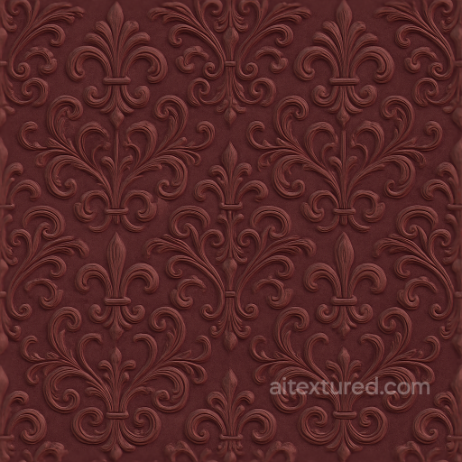 Wallpaper With Art Nouveau Arabesque Fleur De Lis Pattern seamless Wallpaper PBR texture
