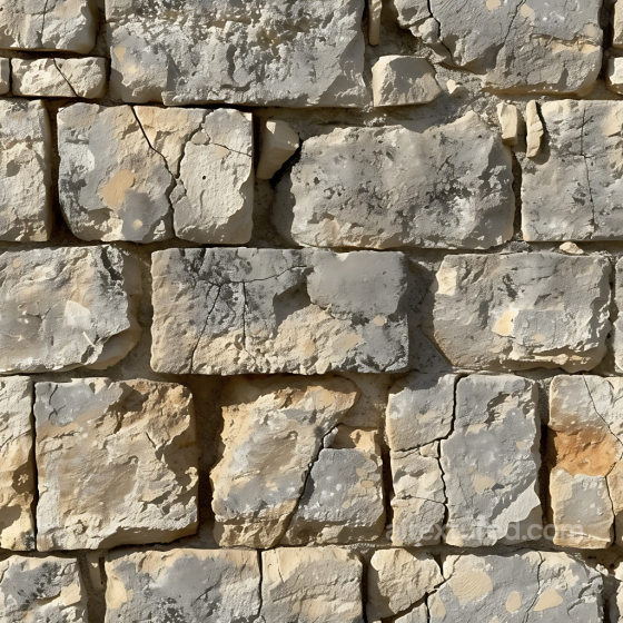 Weathered Limestone Stone Wall PBR Texture with Cracks and Erosion Stone texture preview