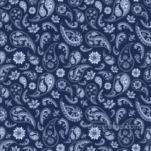 Retro Paisley Texture of Retro Blue Paisley Fabric Pattern seamless Retro Paisley PBR texture