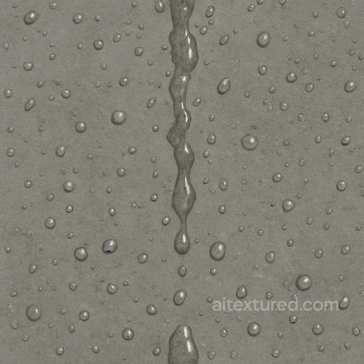 Drip Trail Patterns On Wet Pavement Surface seamless Drops PBR texture